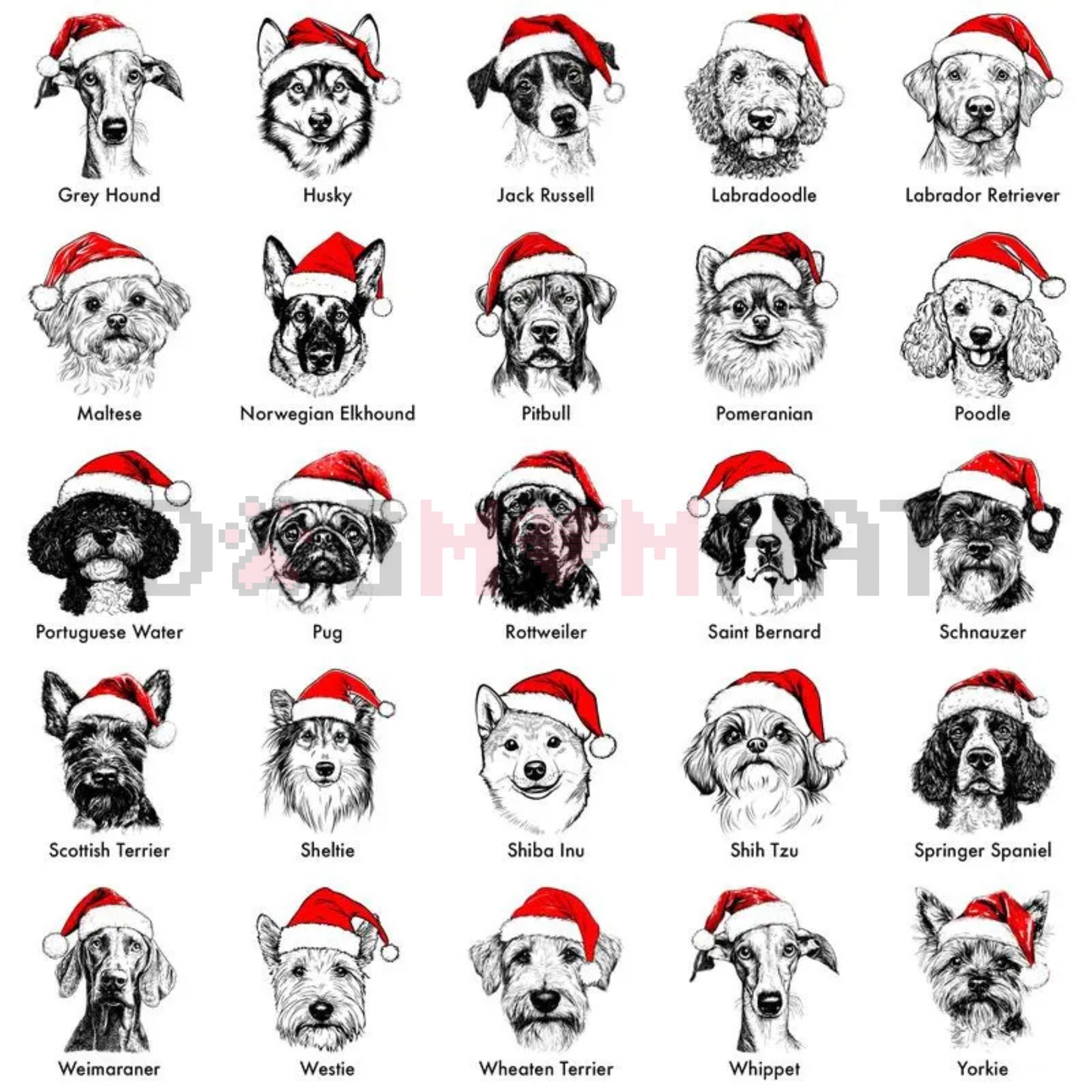 Santa Paws Christmas Dog ASH GREY Sweatshirt