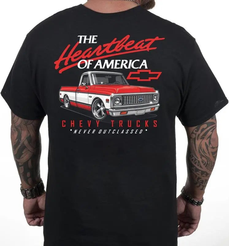 Old School Legend T-Shirt - Red Chevy "Never Outclassed" Vintage Tee