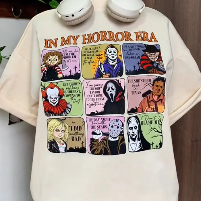 Vintage In My Horror Era Halloween T-Shirt – Retro Spooky Season 2025 Tee for Creepy Cute Fans
