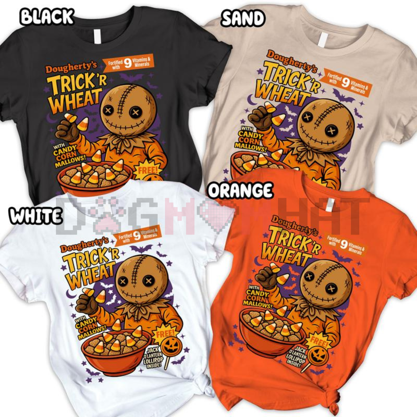 Comfort Halloween Cereal Horror Characters Graphic Shirt – Funny Matching Tee, Horror Movies Spooky Season Fall Vibes Unisex