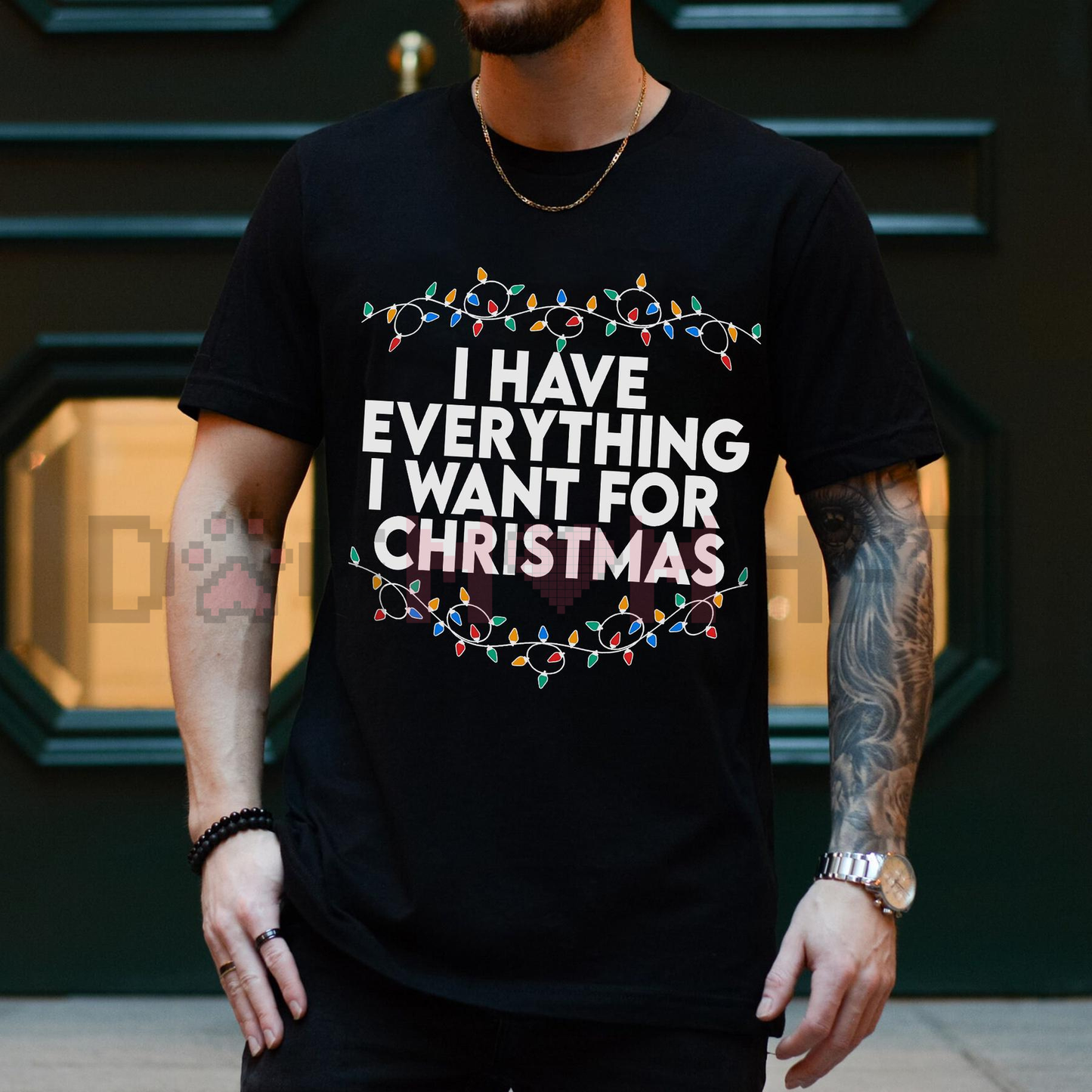 Funny Christmas Matching Shirts Couple – "I Have Everything I Want" Xmas Party Couple Tee