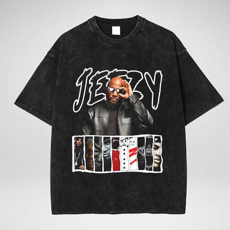 Vintage Music Wash Shirt – Retro Hip-Hop Graphic Tee, Unisex Cotton Gift for Music Lovers
