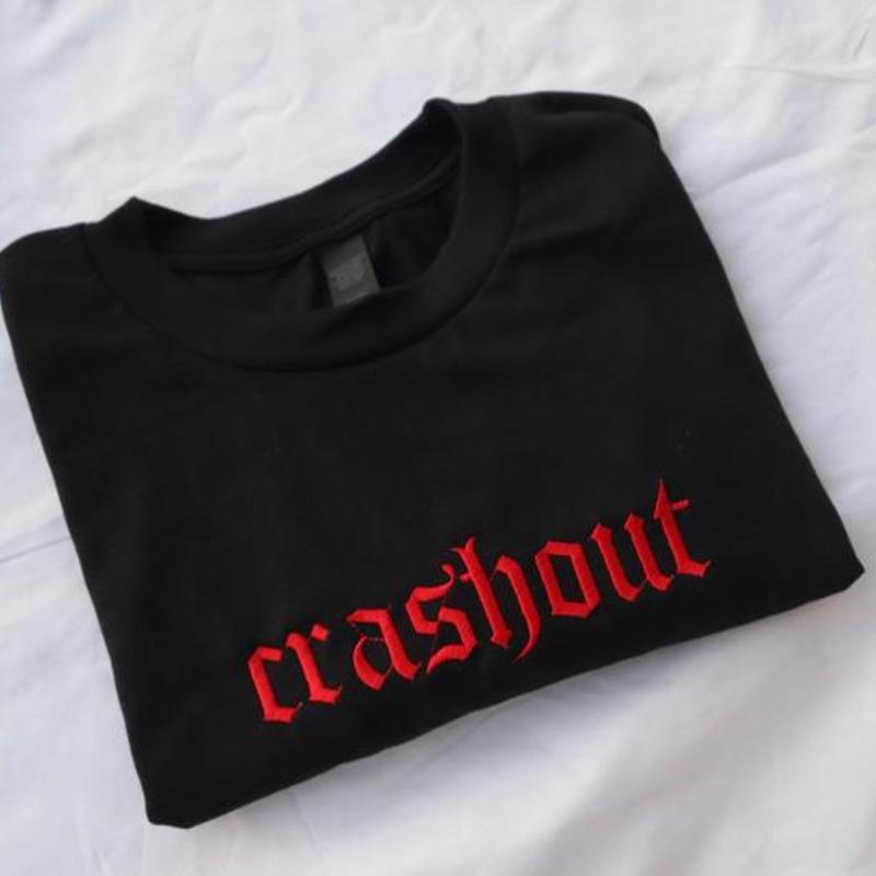 Embroidered 'Crashout' T-Shirt – Unisex Modern Classic Fit