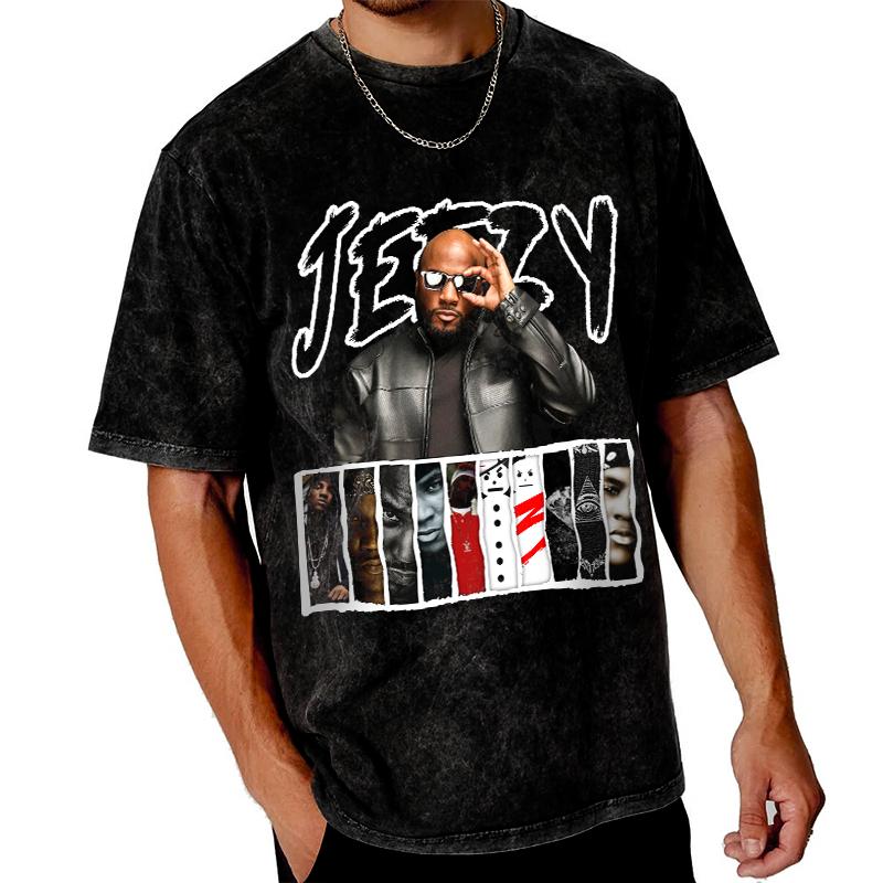 Vintage Music Wash Shirt – Retro Hip-Hop Graphic Tee, Unisex Cotton Gift for Music Lovers