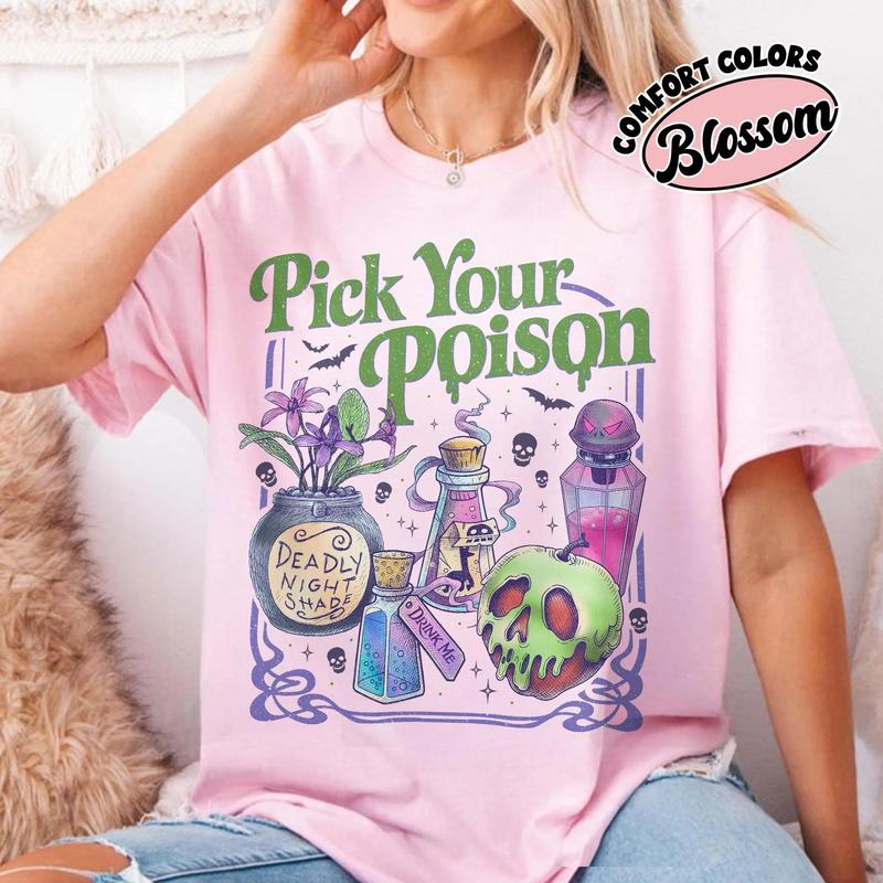 "Pick Your Poison" Vintage Comfort Colors T-Shirt - Kuzco's Halloween Tee
