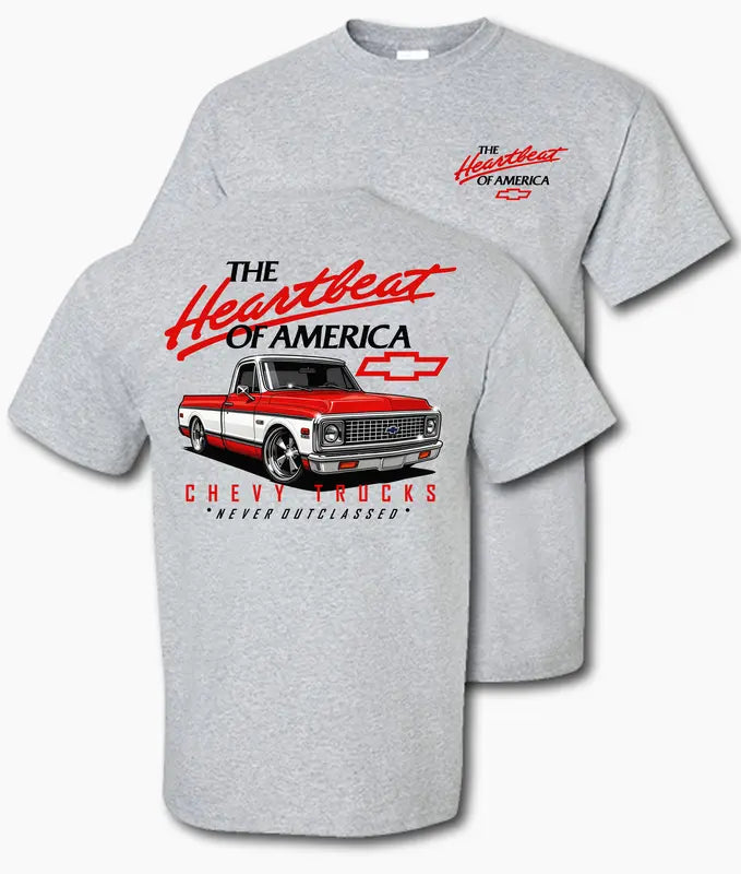 Old School Legend Red Chevy T-Shirt – Vintage Car Graphic Tee for Men, Classic Crewneck Streetwear