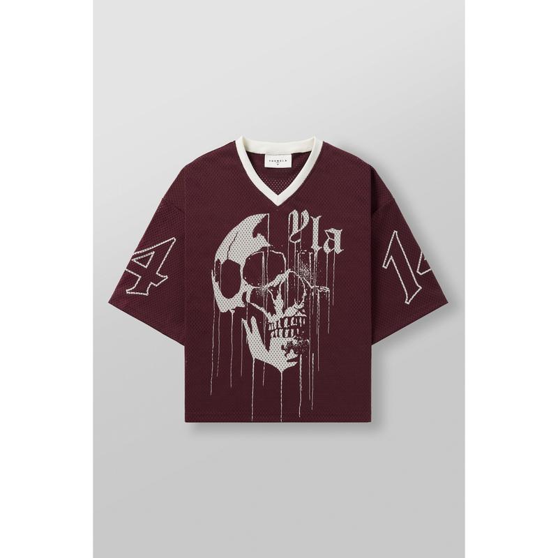 Drippy Skull Jersey – Unique Skull Graphic Tee, Hip-Hop Streetwear