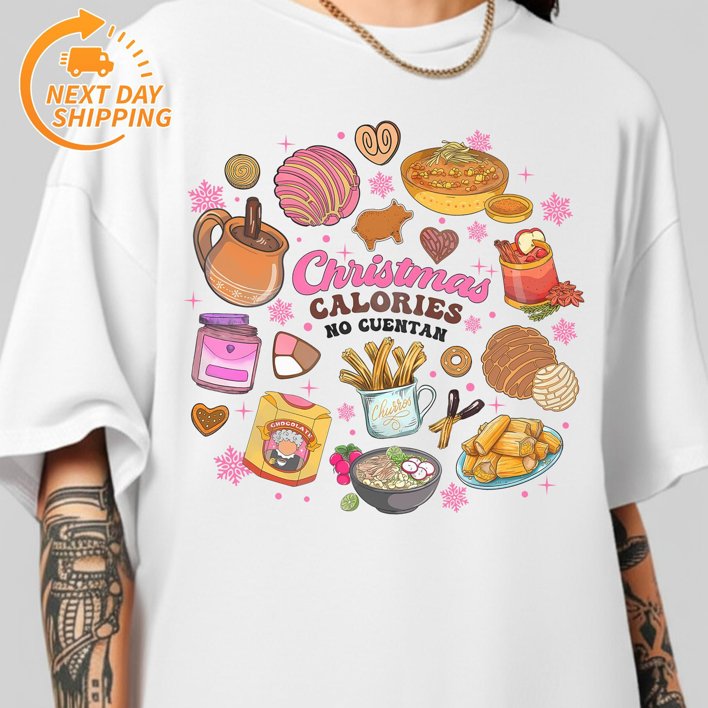 Mexican Pan Dulce Christmas T-Shirt – Spanish Xmas Tee