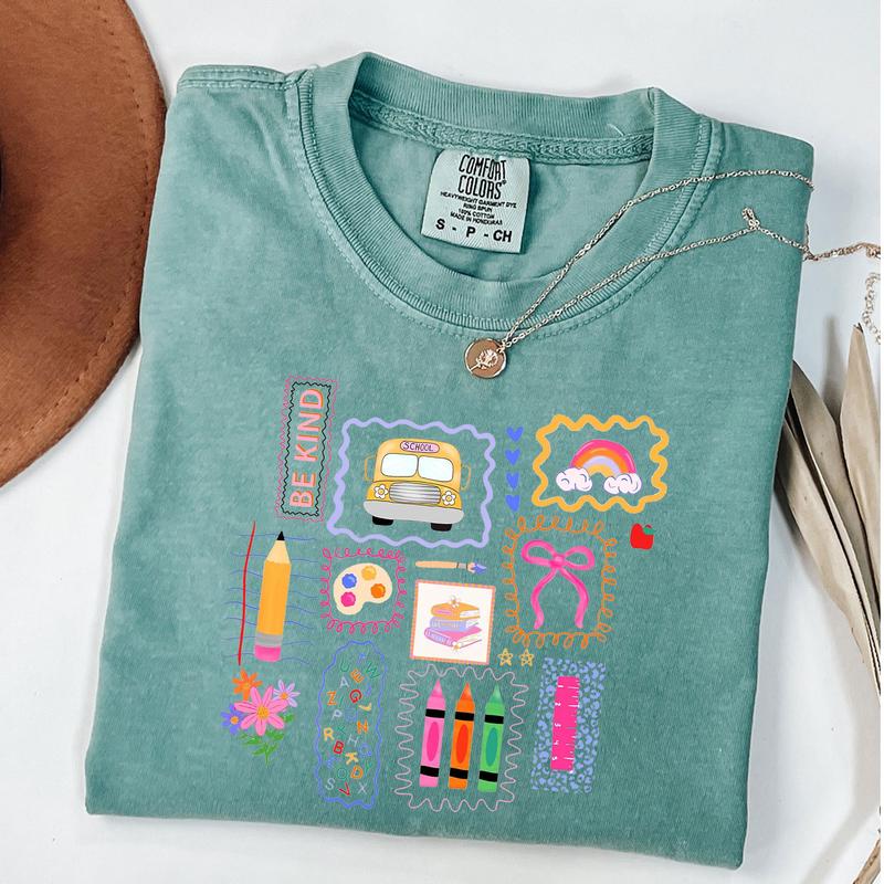 Comfort Colors "Preppy Teacher" Shirt – Back to School Pink Bow Tee