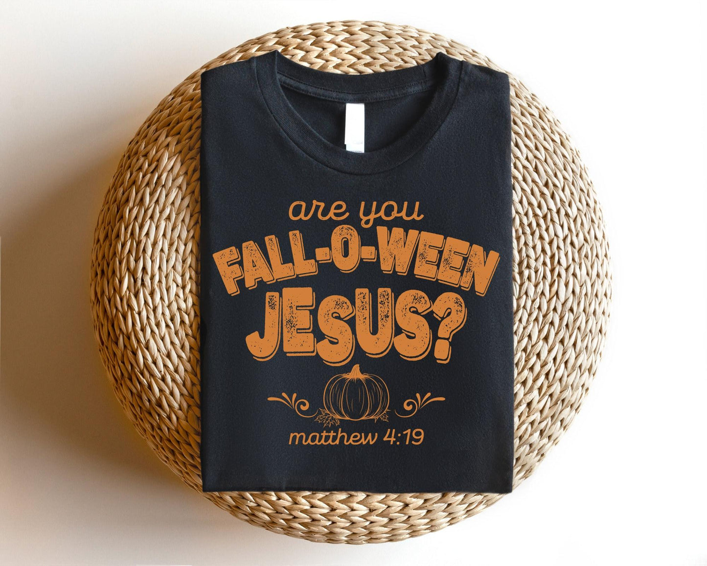 Are You Fall-O-Ween Jesus? Retro Fall Christian tshirt – Cute Bible Verse Pullover, Thankful Cotton Tee, Women's Faith Shirt - Dogmomhat