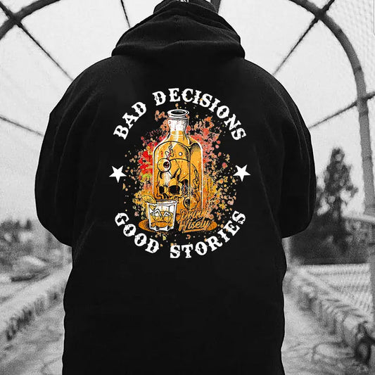 "Bad Decisions, Good Stories" Halloween Hoodie – Gen X Shirt - Dogmomhat