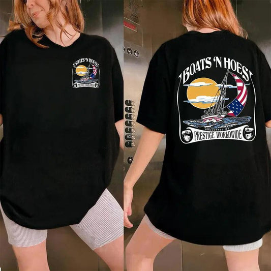 Boats & Jokes Graphic Tee - Funny Summer Shirt for Men & Women, Humorous Boat T-Shirt - Dogmomhat