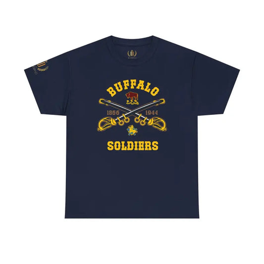 Buffalo Soldiers Heavy Cotton Tee - Vintage Military & Black History Apparel - Dogmomhat