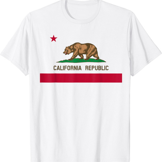 California Republic Flag T-Shirt - Patriotic State Tee for USA Travel & Gifts - Dogmomhat