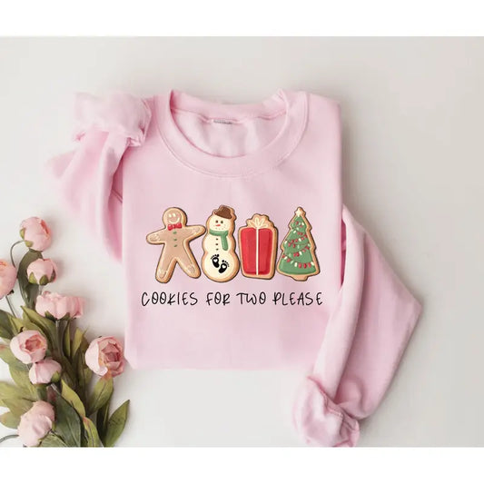 "Christmas Cookies for Two Please" Pregnancy Announcement Sweatshirt - Dogmomhat