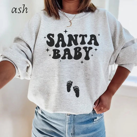 Christmas Pregnancy Announcement Sweatshirt – Santa Baby T-Shirt - Dogmomhat