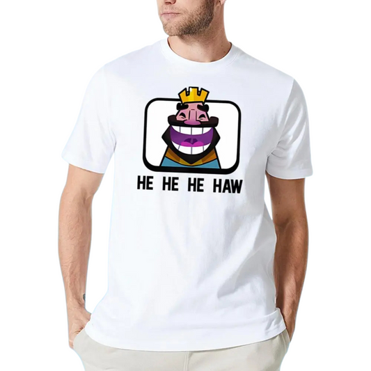 Clash Royale "He He He Haw" T-Shirt - Funny King Laugh Emote Tee - Dogmomhat