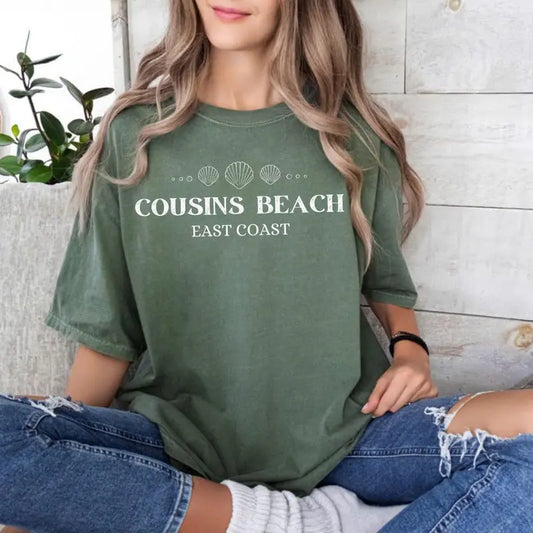 Comfort Colors Cousins Beach T-Shirt - Vintage Coastal Graphic Tee - Dogmomhat