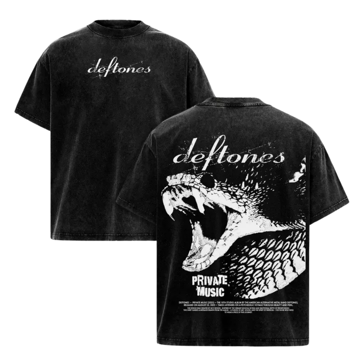 Deftones Private Music Album T-Shirt – Vintage Washed Heavy Cotton Oversized Unisex Streetwear - Dogmomhat