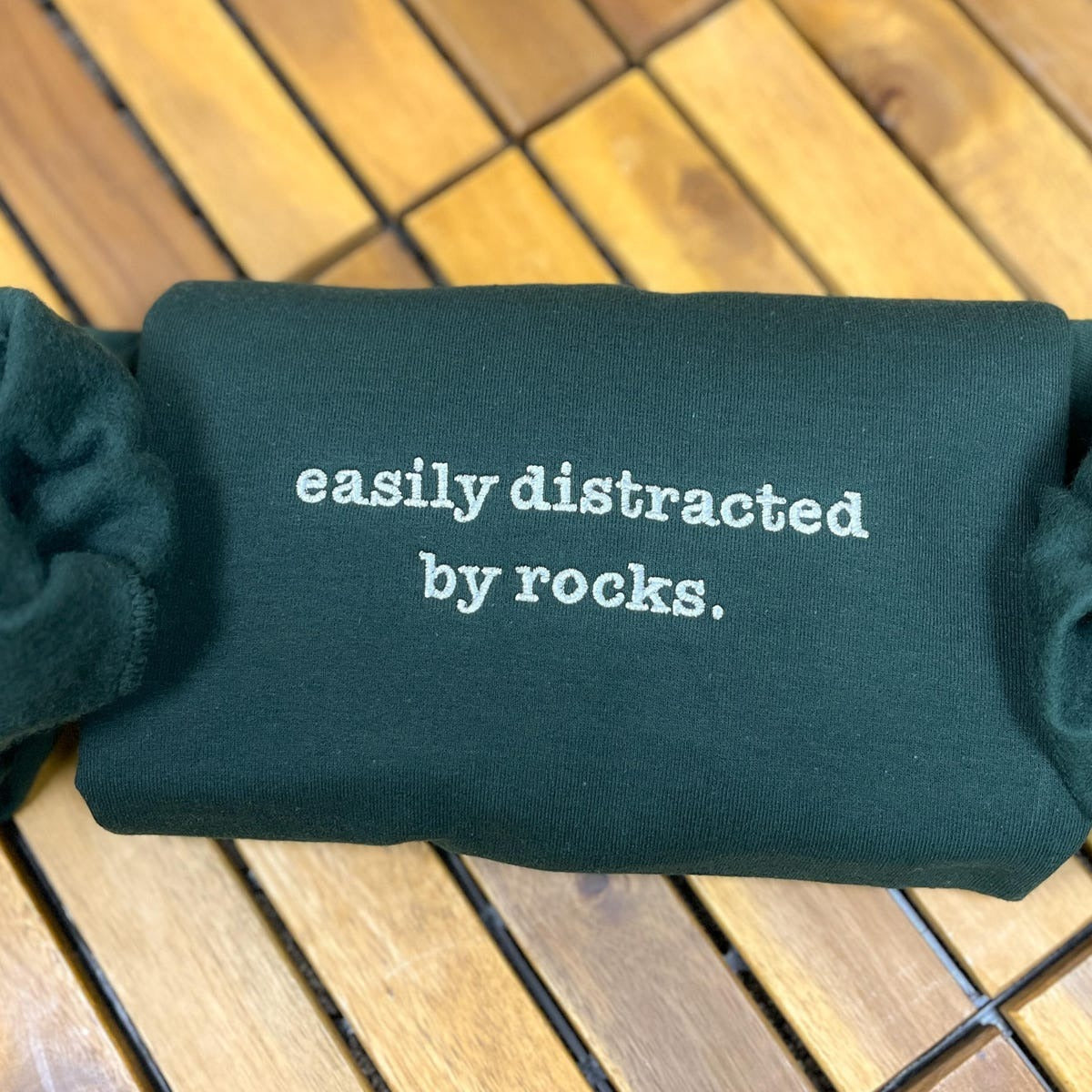 Easily Distracted By Rocks Embroidered Sweatshirt, Gift For Geologist, Gift For Rock Climber, Rock Lover