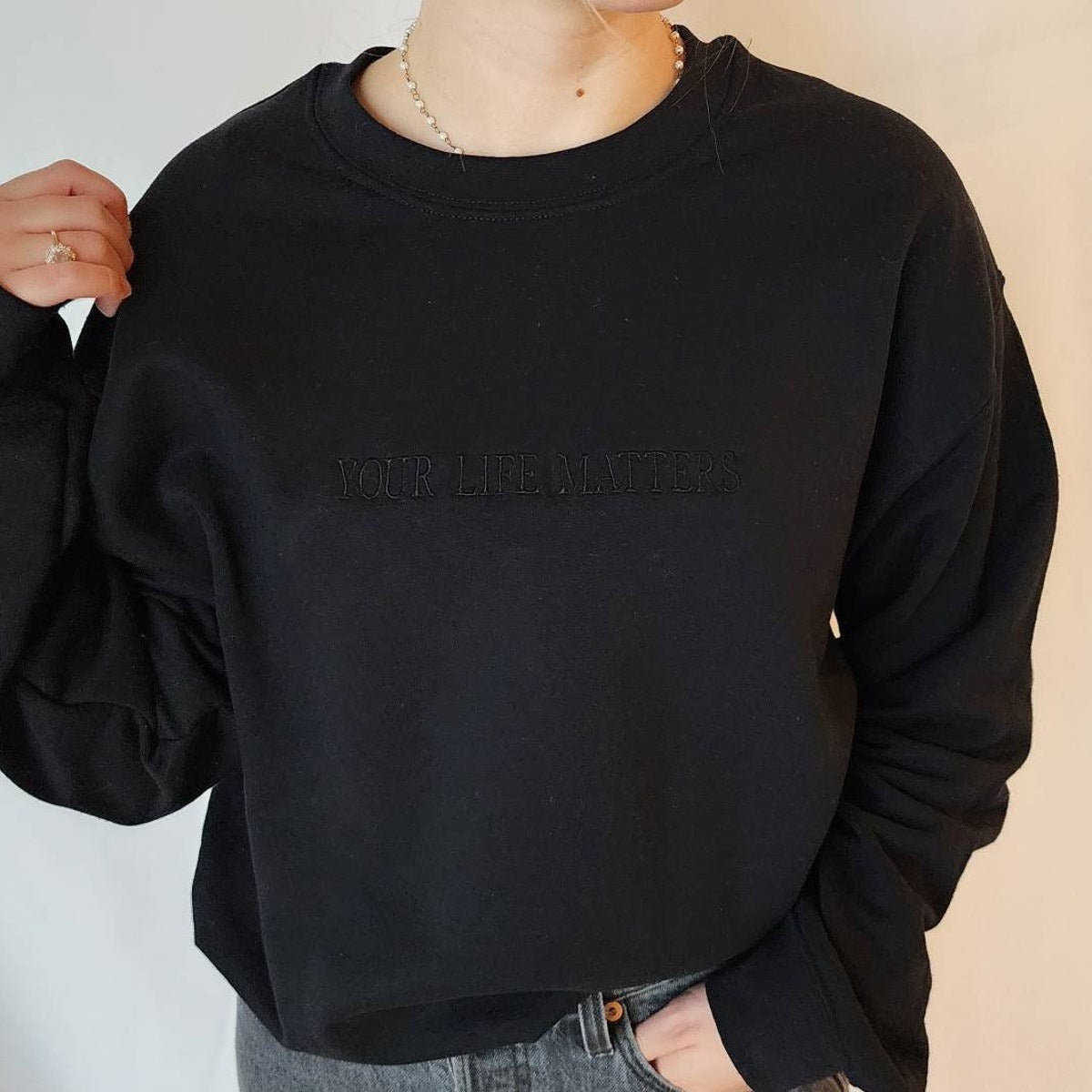 Embroidered You Matter Sweatshirt, Mental Health Hoodie, Embroidered Crewneck, Mental Health Awareness