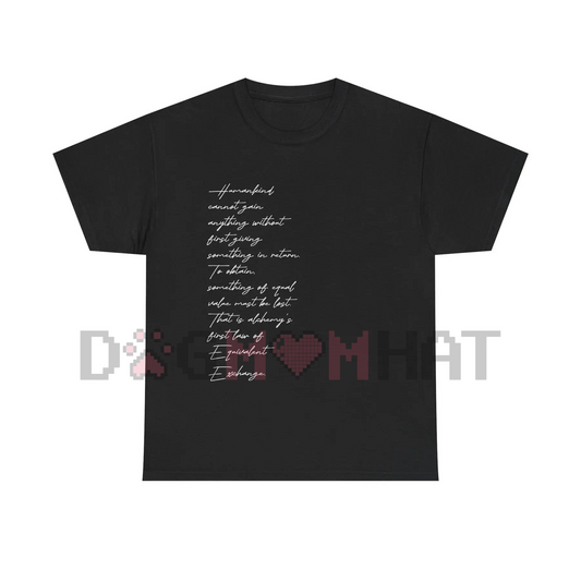 Equivalent Exchange T-Shirt – Fullmetal Alchemist Fan Apparel, Anime Manga Tee - Dogmomhat