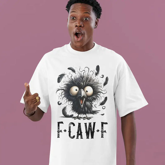 "F-CAW-F" Crow T-Shirt – Funny Black Bird Tee - Dogmomhat