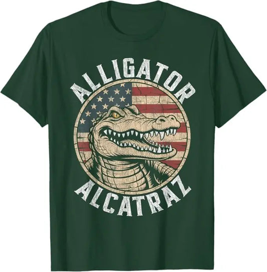 Florida Everglades Alligator T-Shirt – Bold USA Flag Graphic Tee, Unisex Gift for Nature Lovers & Travelers - Dogmomhat