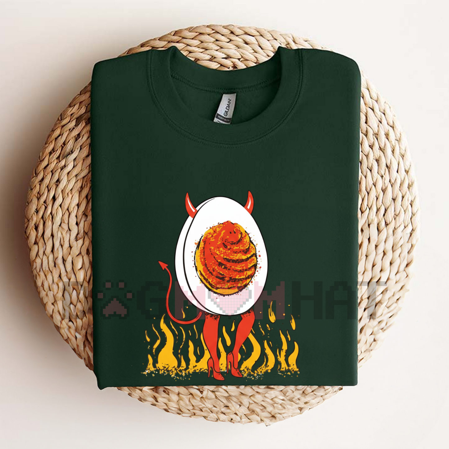 Funny Deviled Egg T-Shirt – Retro Holiday Graphic Tee - DOgmomhat