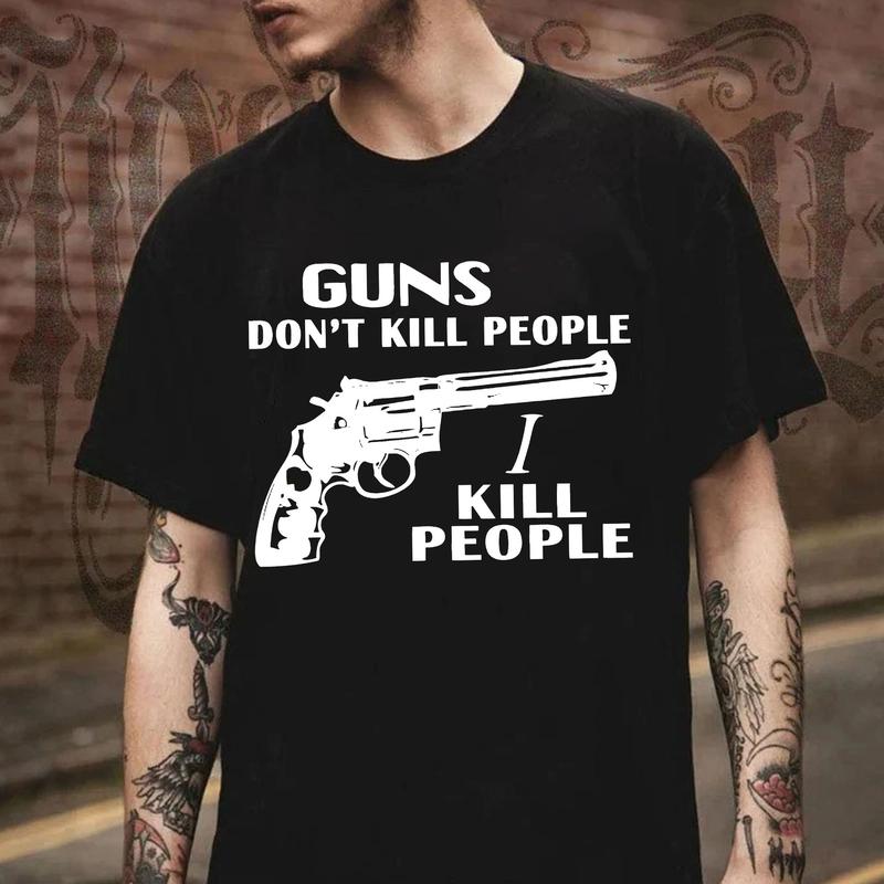 Gns Don't KII People, I K*II People Shirt – Funny Happy Gilmore Quote Tee, Retro Movie Humor Shirt - Dogmomhat