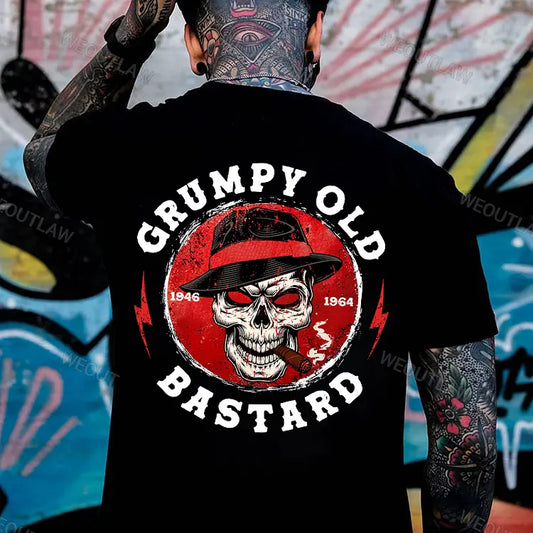 Grumpy Old Bastard T-Shirt – Humorous Men's Statement Tee, Funny Sarcastic Quote Shirt - DOgmomhat