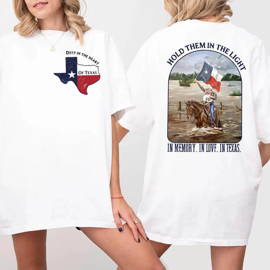 Hold Them In The Light T-Shirt – Texas Flood Relief Fundraiser Tee, 100% Charity Donation, Support Recovery - dogmomhat