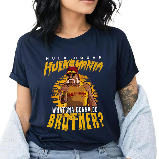Hulk Hogan “Whatcha Gonna Do Brother?” T-Shirt – Hulkamania WWE Legend Graphic Tee, Unisex Fit - Dogmomhat