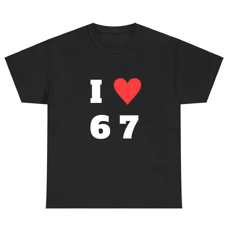 I Love 6-7 T-Shirt – Funny Graphic Crewneck Tee, 100% Cotton, Stylish Casual Shirt for Men & Women - Dogmomhat
