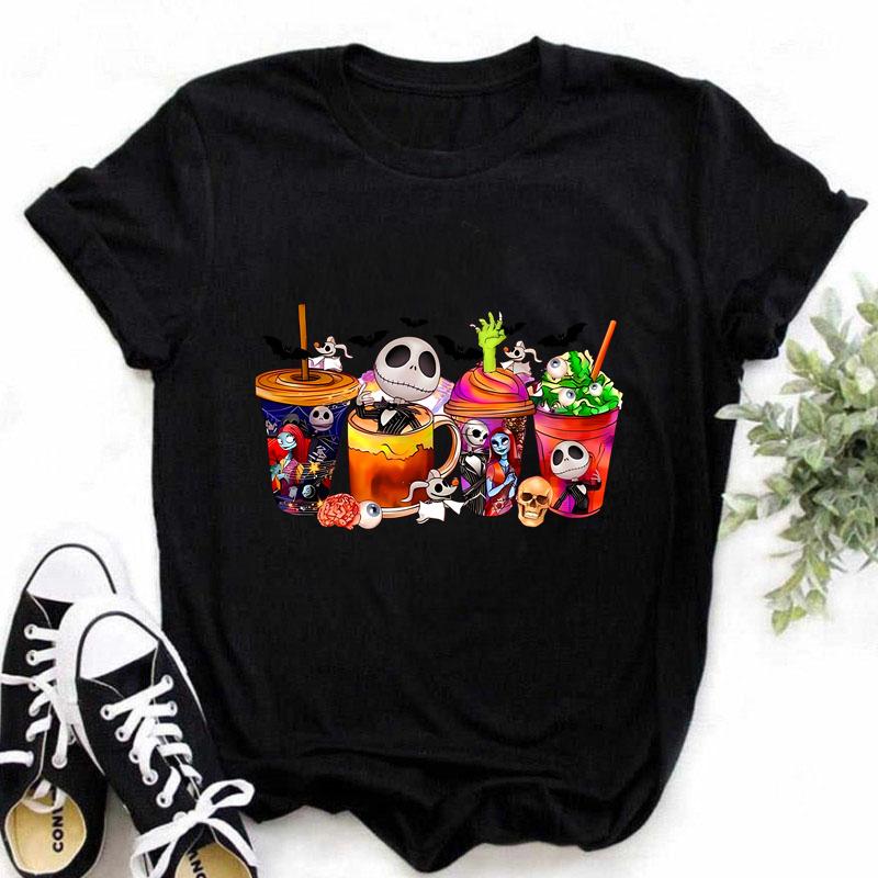 Jack & Sally T-Shirt – Nightmare Before Christmas Graphic Tee for Women, Y2K Short Sleeve Top - dogmomhat