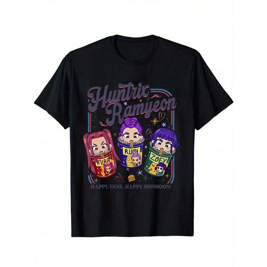 KPOP Demon Hunters "Huntrix" Y2K Graphic Tee - Rumi, Zoey & Mira T-Shirt - DOgmomhat