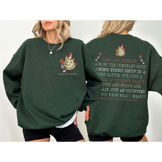 "Laws Are Threats" D&D Funny T-Shirt – Vintage 90s RPG Sweatshirt - Dogmomhat