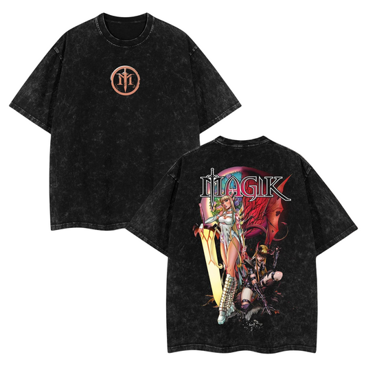 Magik Retro Vintage Comic Washed T-Shirt – Limited Edition Oversized Tee - Dogmomhat
