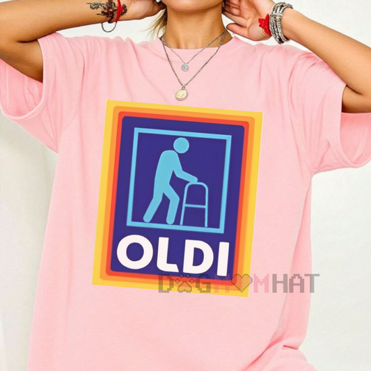 Men's Funny "Oldi" Parody T-Shirt – Golf Gift for Dad, Unisex, Casual Regular Fit Tee - Dogmomhat