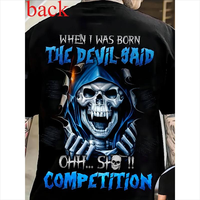 Men's Skull Graphic T-Shirt – Casual 3D Digital Print Tee for Summer - Dogmomhat
