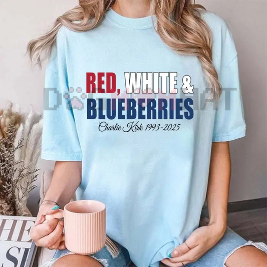 "Red White & Blueberries" Graphic Tee – Patriotic Summer Apparel, Unisex Casual Shirt - Dogmomhat