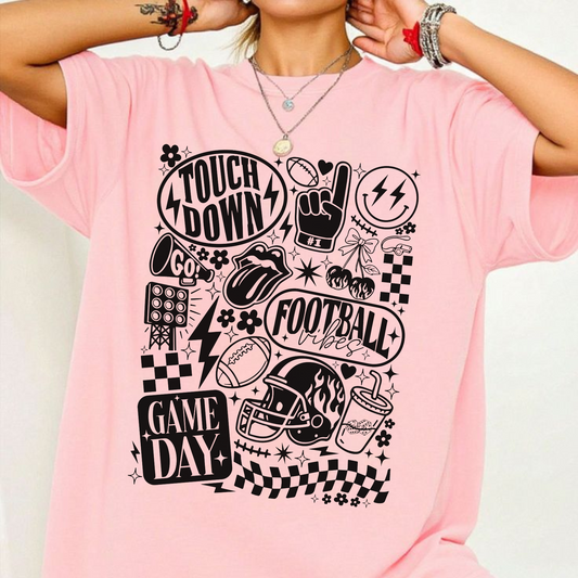 Retro Comfort Colors Football Shirt – Vintage T-Shirt for Football Fans - DOgmomhat