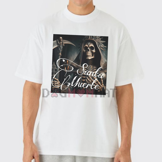 Santa Muerte Knight T-Shirt – Men's Skull Print Tee - Dogmomhat