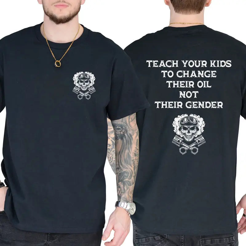 Teach Your Kids Life Skills Graphic Tee – Bold Statement Cotton Short Sleeve Casual Shirt for Men - Dogmomhat