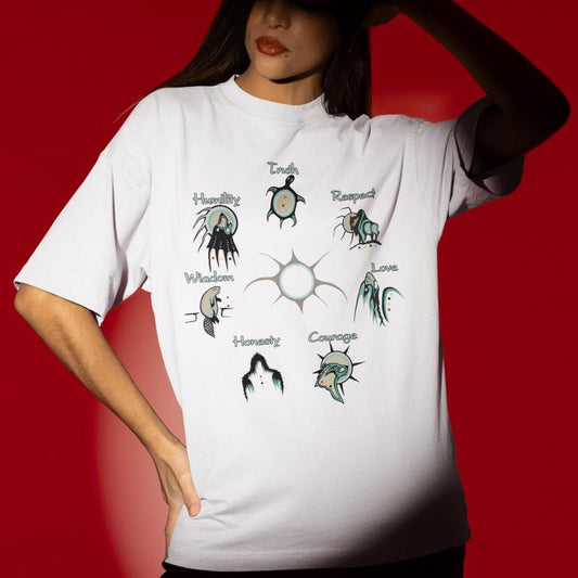 The Seven Sacred Laws T-Shirt – Native American Inspired Indigenous Wisdom Tee for Men & Women - Dogmomhat