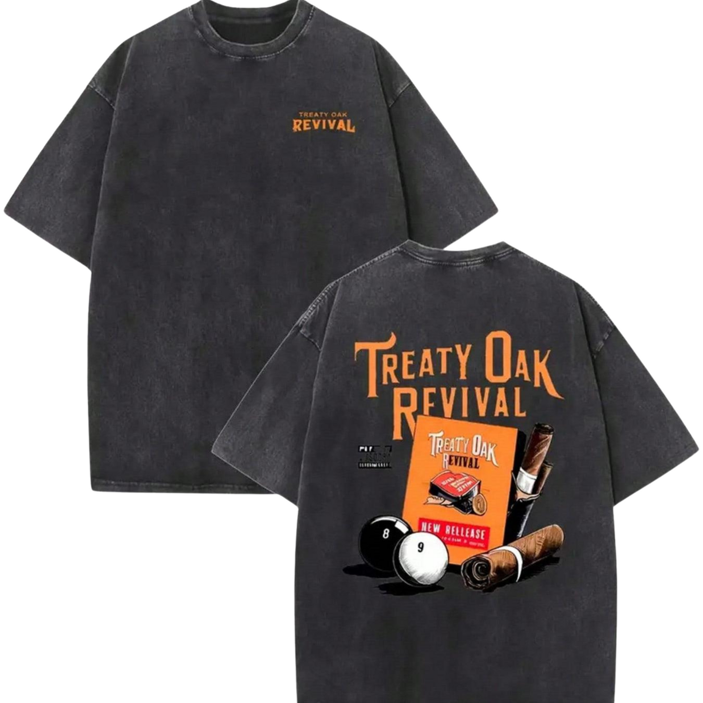 Treaty Oak Revival 230G Washed Cotton T-Shirt - Men's Casual Graphic Tee - Dogmomhat