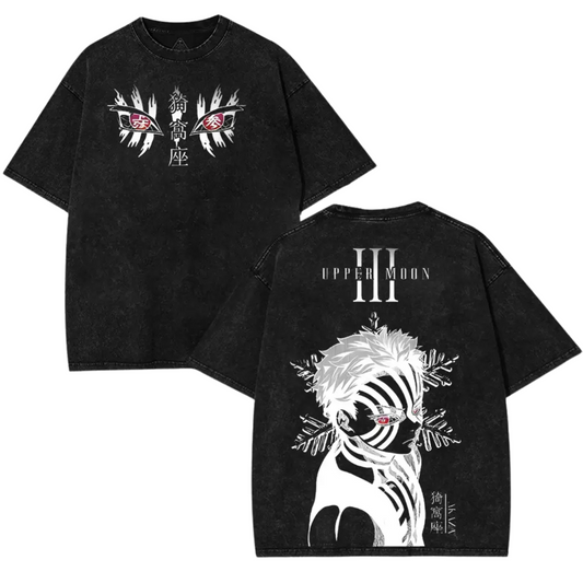 Upper Moon 3 Akaza T-Shirt – Oversized Washed Heavy Cotton Tee - Dogmomhat