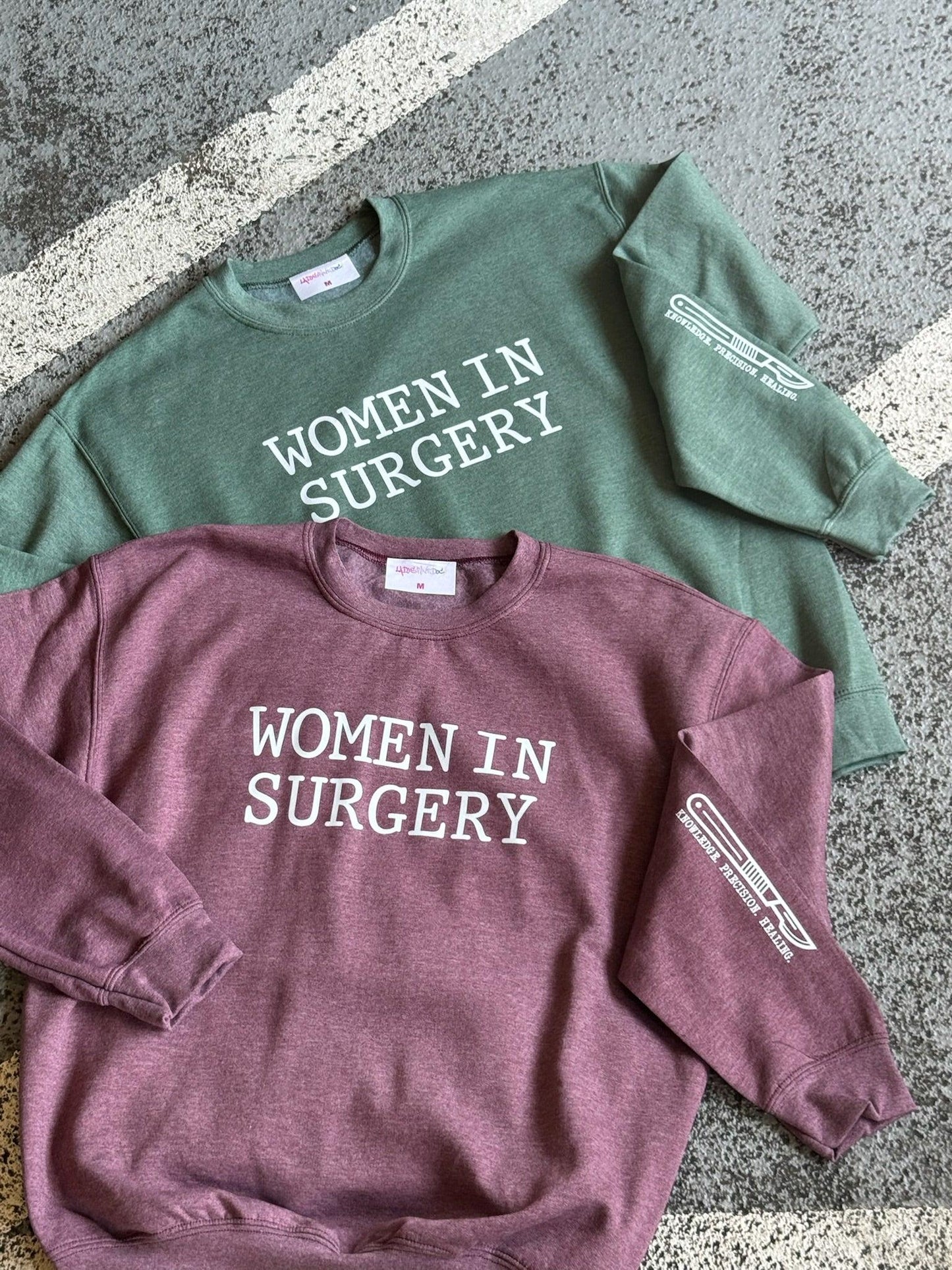 Women in Surgery Crewneck Sweatshirt – Scalpel Design Medical Apparel - Dogmomhat