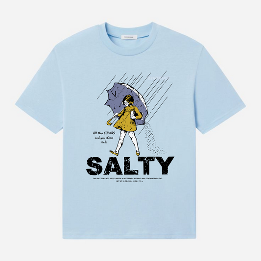 Women's "Salty Girl" Vintage T-Shirt – Trendy Umbrella Top for Her - Dogmomhat