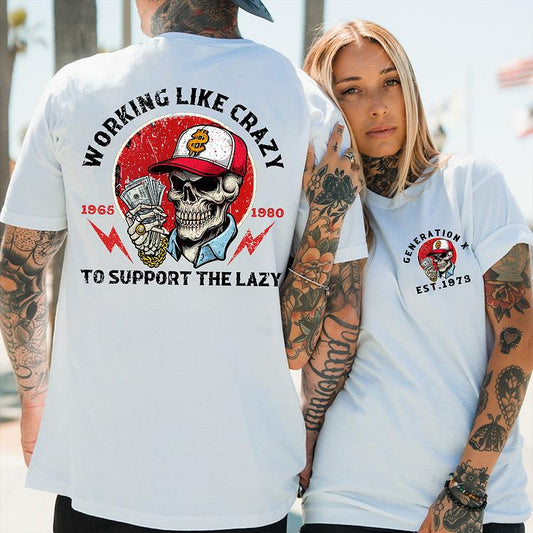 Working Like Crazy T-Shirt – Funny Work Graphic Tee, Unisex Casual Top - Dogmomhat